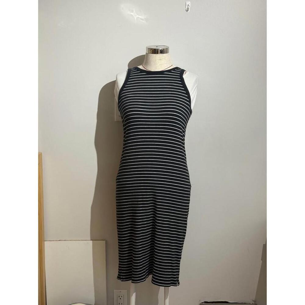 Abercrombie & Fitch Navy and White Striped Ribbed Tank Dress Petite Women's MP‎